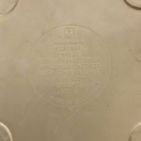 Anchor Hocking Microware Cookware 1 Quart Casserole Divided Lid PM-481 Vintage - Picture 8 of 9